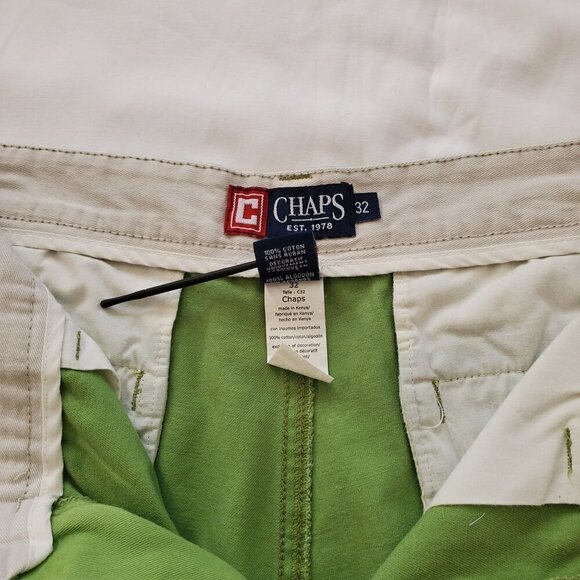 CHAPS MEN GREEN SHORTS SZ 32 - Picture 3 of 7